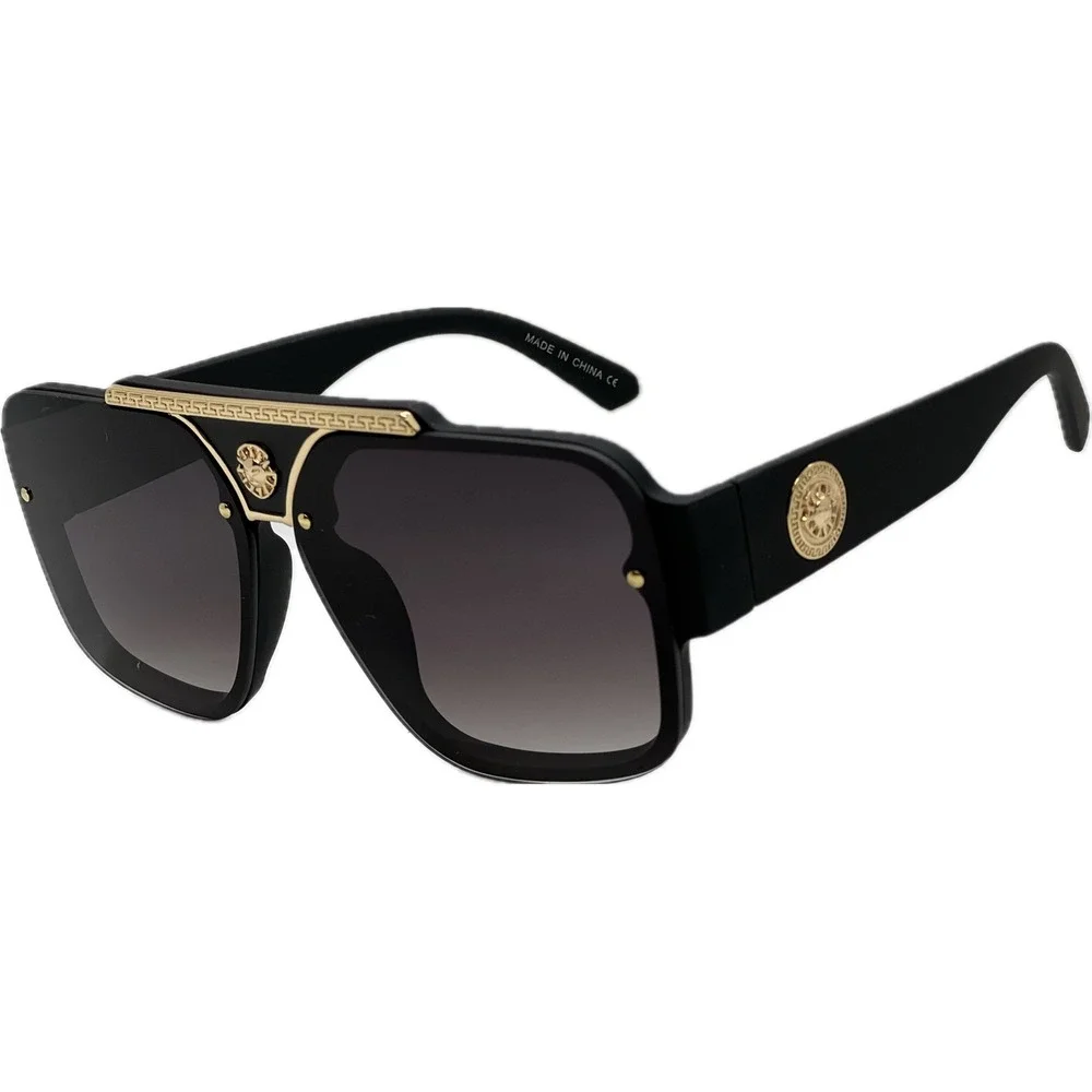 Black Designer Sunglasses Fashion Mens Rectangular Oversized Hip Hop Rapper‎ New